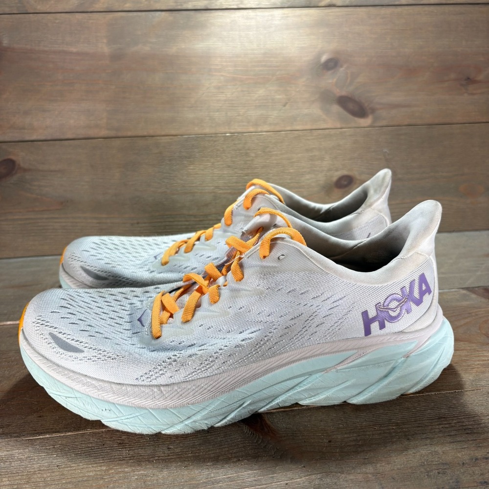 Hoka Clifton 8 Womens size 9 shoes White Mesh Cushioned Running sneakers